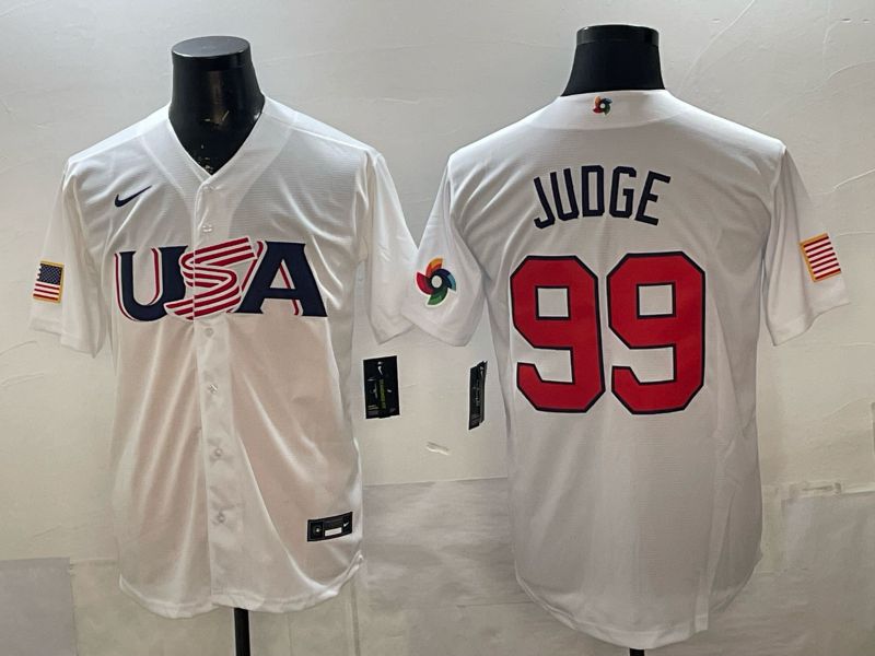 Men 2026 World Cub USA #99 Judge white Nike MLB Jersey style 02